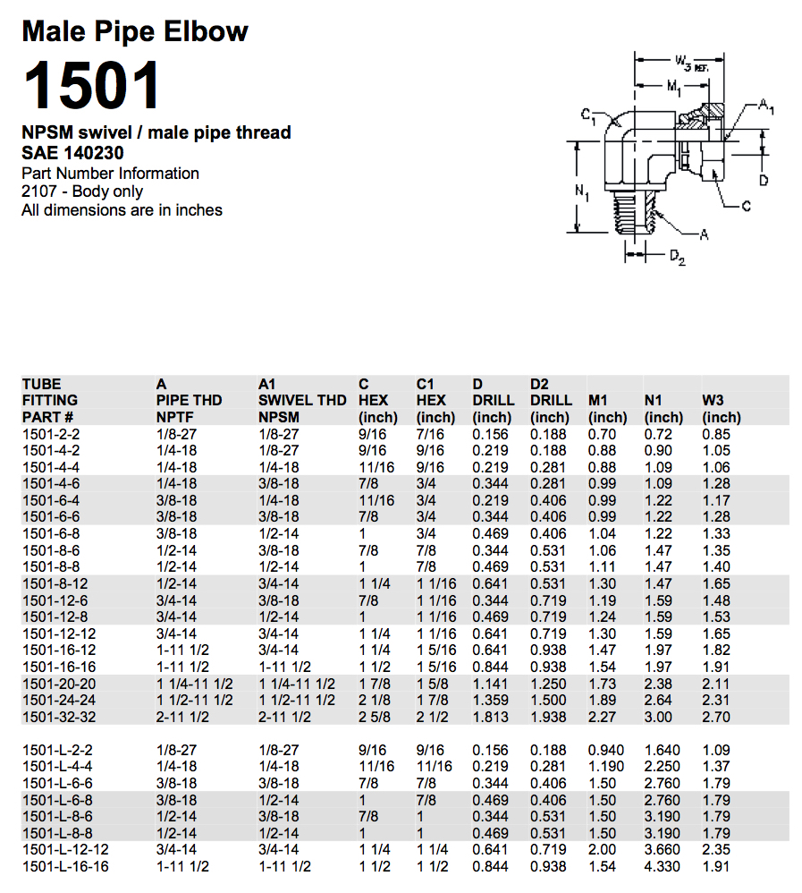 1501 NPSM giratorio / rosca de tubo macho SAE 140230 conexión de codo giratorio